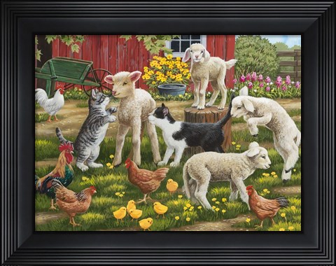 Framed Lambs on the Loose Print
