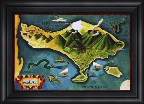 Framed Bali Province Of Indonesia Print