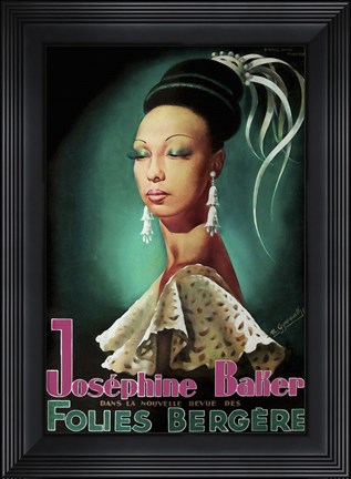 Framed Josephine Baker - Folies Bergere Print