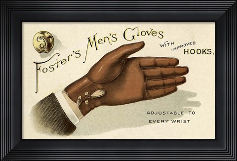 Framed Foster's Men's Gloves Print