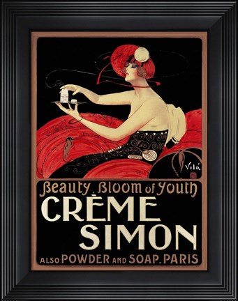Framed Creme Simon Print