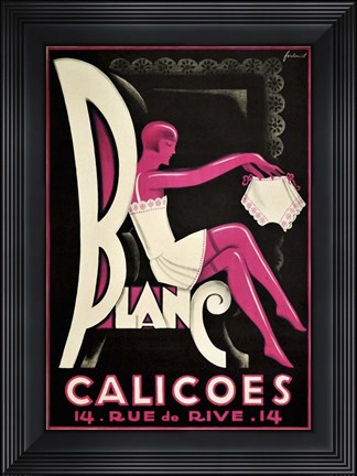 Framed Blanc Calicoes Print