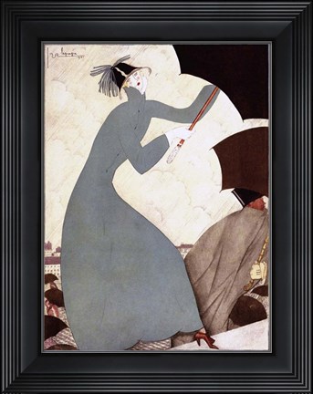 Framed Fashion Women 1921 Print