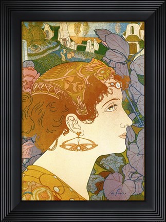 Framed Georges de Feure Profil de Femme Print
