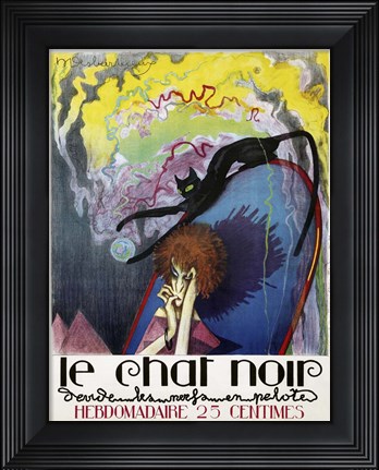 Framed Le Chat Noir by Henri Desbarbieux, 1922 Print