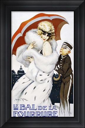 Framed Le Bal de la Fourrure Print