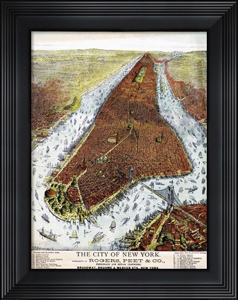 Framed Manhattan 1879 Print