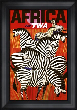 Framed Africa Fly TWA Print