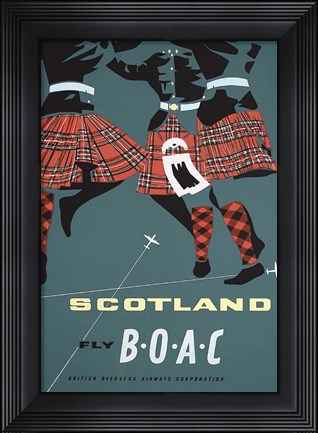 Framed Scotland Fly BOAC Print