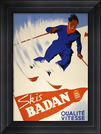 Framed Skis Badan Print