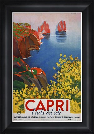 Framed Capri L'Isola del Sole 1 Print