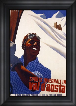 Framed Sports Invernali in Val D'Aosta Print