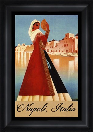 Framed Naopli, Italia Print
