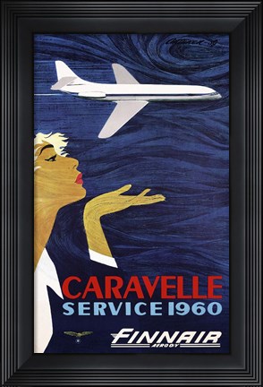 Framed Caravelle Service 1960 Finnair Print