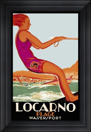 Framed Locarno Plage Print