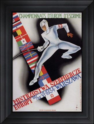 Framed 1934 Warszawa Print