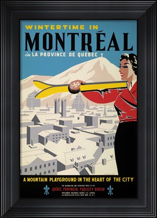 Framed Wintertime in Montreal Print