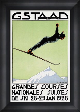 Framed Gstaad Grandes Courses 1928 Print