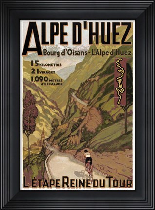 Framed Alpe D'Huez Print
