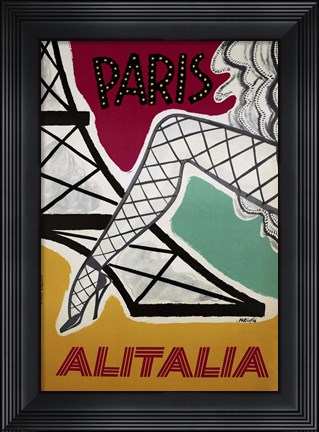Framed Paris Alitalia Print