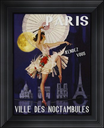 Framed Paris Ville Des Noctambules Print