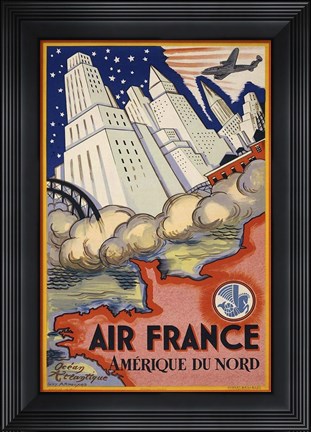 Framed Air France Amerique du Nord Print