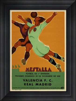 Framed Valencia vs Real Madrid 1931 Print