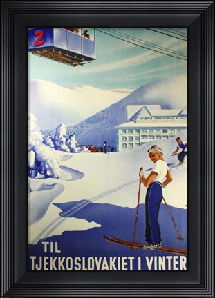 Framed Tjekkoslavakiet I Vinter Print