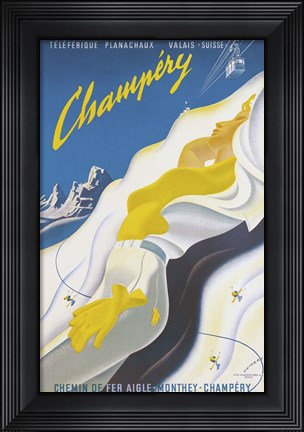 Framed Teleferique Valais Suisse Print