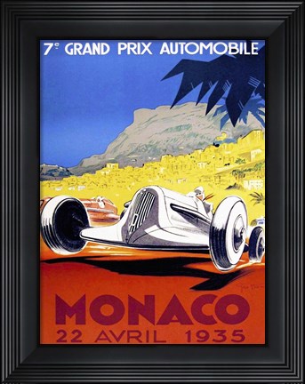 Framed Prix Automobile Monaco 1935 Print