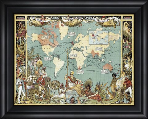 Framed British Empire In 1886 Print