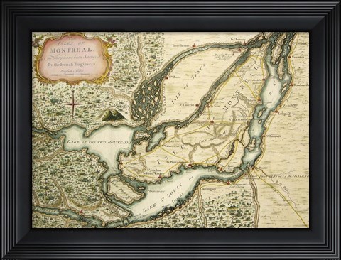 Framed Isles Of Montreal 1761 Print