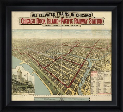 Framed Chicago El 1897 Print