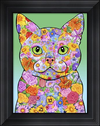 Framed Flowers American Shorthair Print