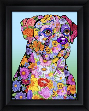 Framed Flowers Boxer Print