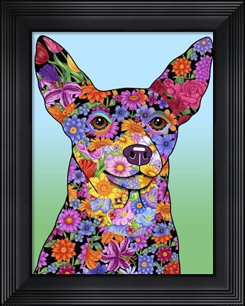 Framed Flowers Minpin Print