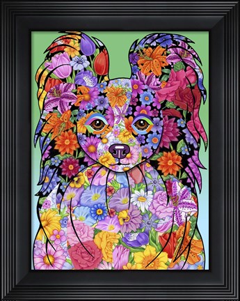 Framed Flowers Papillon Print