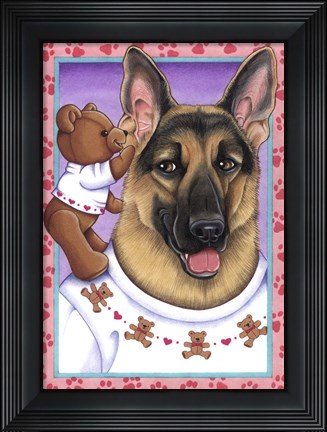 Framed Shepherd Teddybear Print