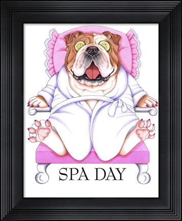 Framed Spa Bulldog Print