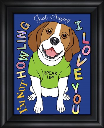 Framed Beagle Graphic Style Print