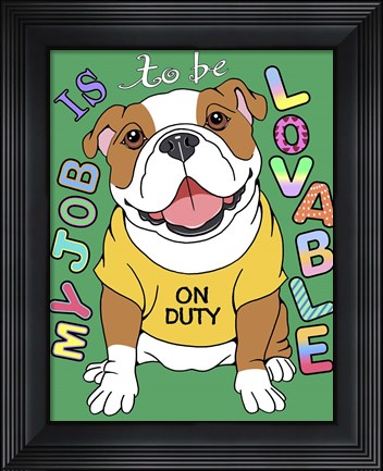 Framed Bulldog Graphic Style Print