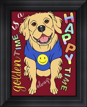 Framed Golden Retriever Graphic Style Print