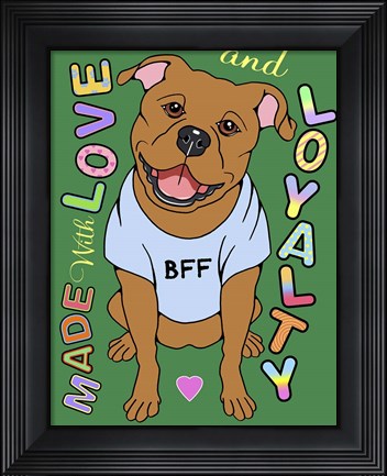 Framed Pitbull Graphic Style Print
