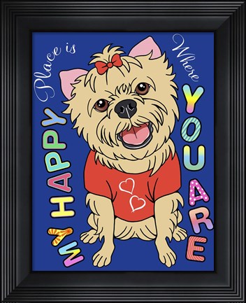 Framed Yorkie Graphic Style Print