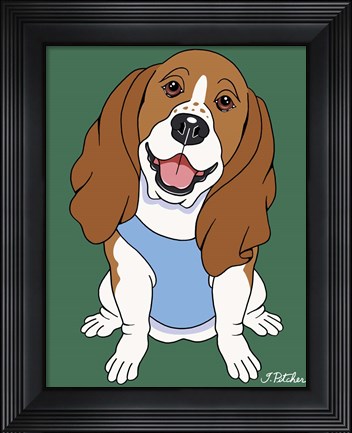 Framed Basset Hound Print