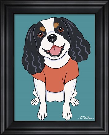 Framed Cavalier Tri Color Print