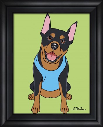 Framed Doberman Crop Ear Print