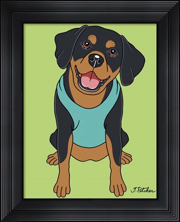 Framed Doberman Drop Ear Print