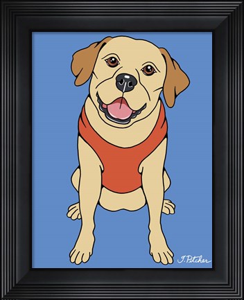 Framed Labrador Yellow Print