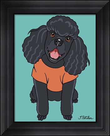 Framed Poodle Black Print